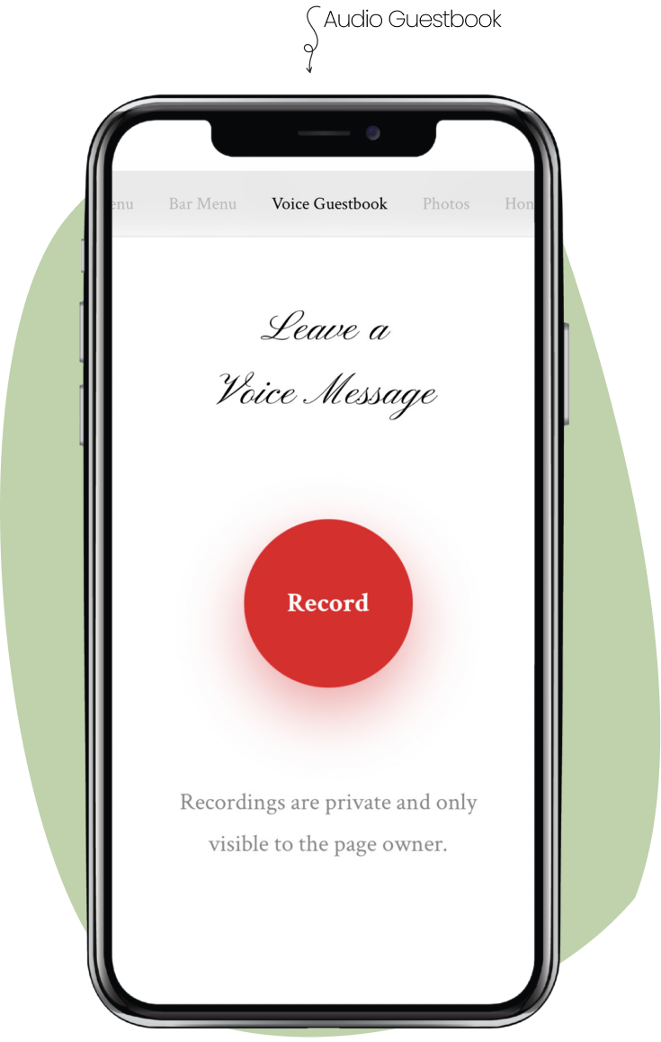 Wedding voice guestbook mobile preview